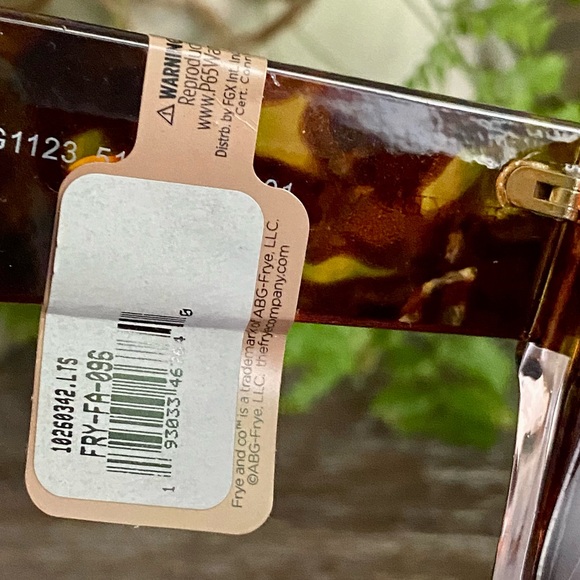 FRYE‎ & CO Oversized Square Tortoise Shell Chunky Sunglasses 100% UV Protection - Picture 7 of 11